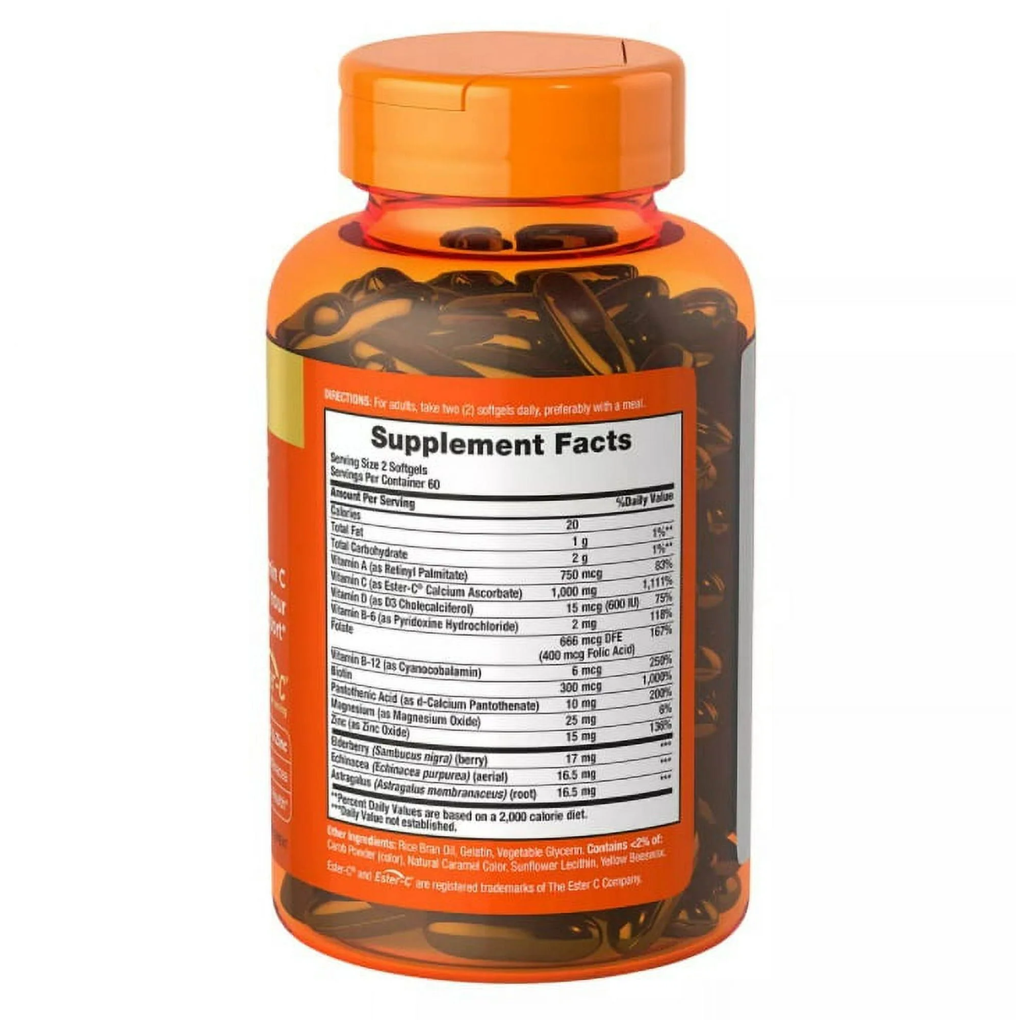 Nature's Bounty Immune 24 Hour + Softgels 120ct - Image 2