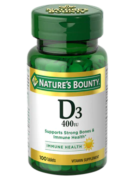 Nature's Bounty Vitamin D3 400 IU 100 Tablets