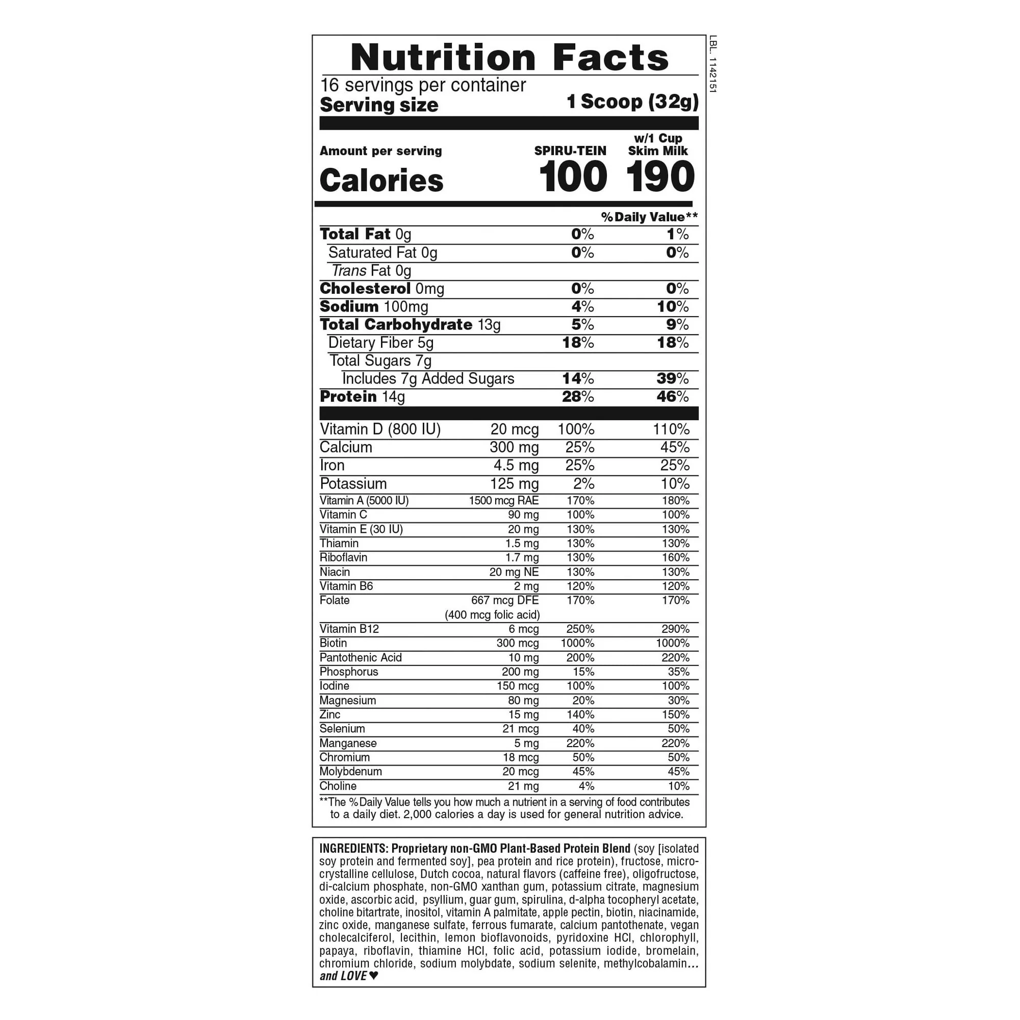Nature's Plus Spirutein Cappuccino 1.1lb - Image 2