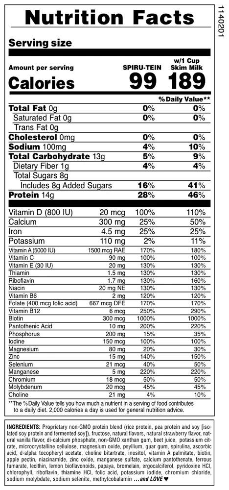 Natures Plus Spirutein Strawberry Pack 1.2Oz - Image 2