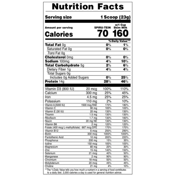 Nature's Plus Spirutein Vanilla Unsweetened 0.8oz - Image 2