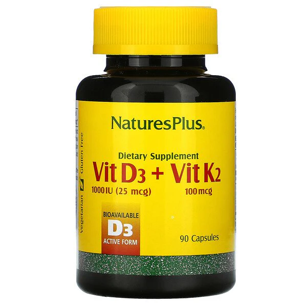 Nature's Plus Vit D3 + Vit K2 Capsules