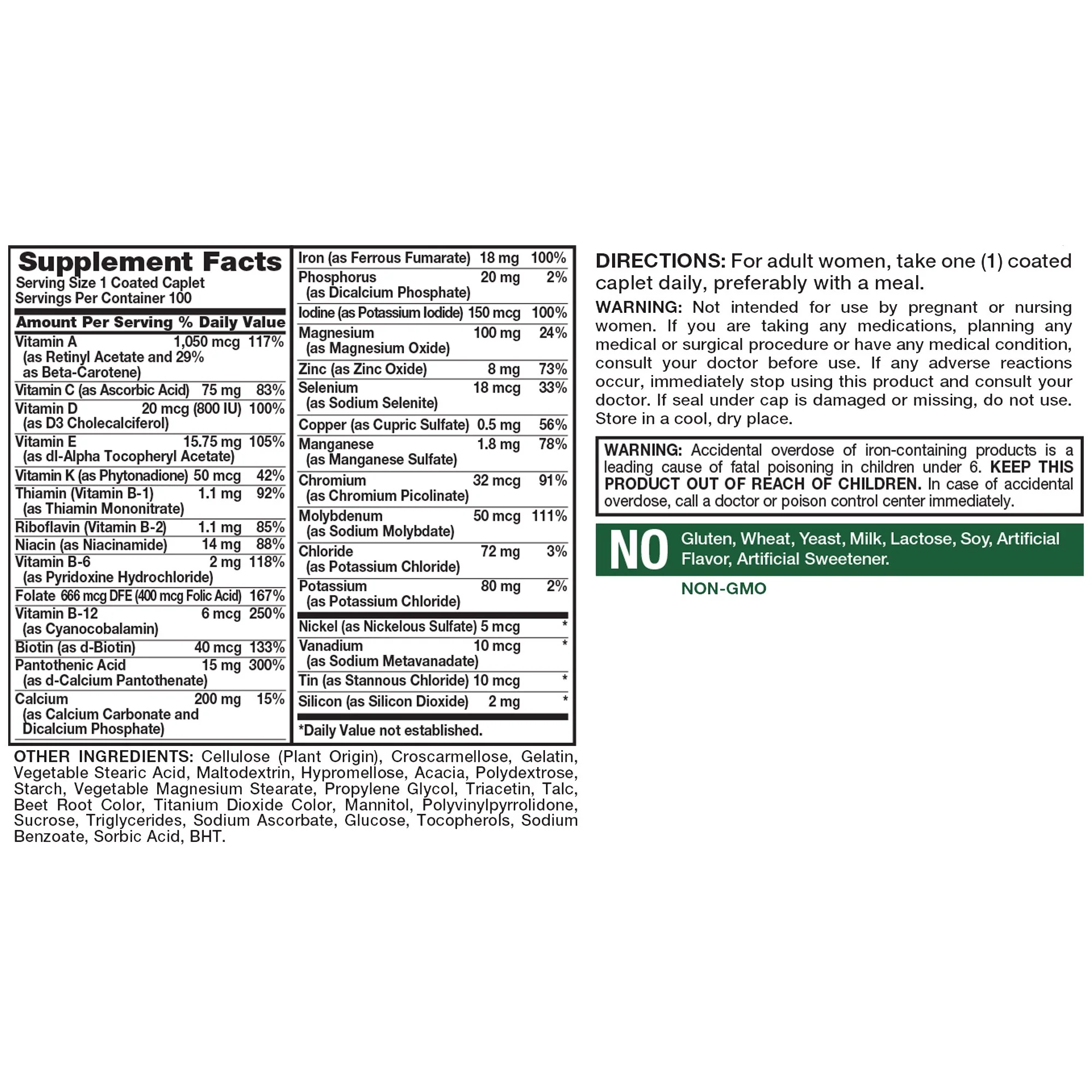 Nature's Truth ABC Complete Women's Multivitamin & Mineral 100 caps - Image 2