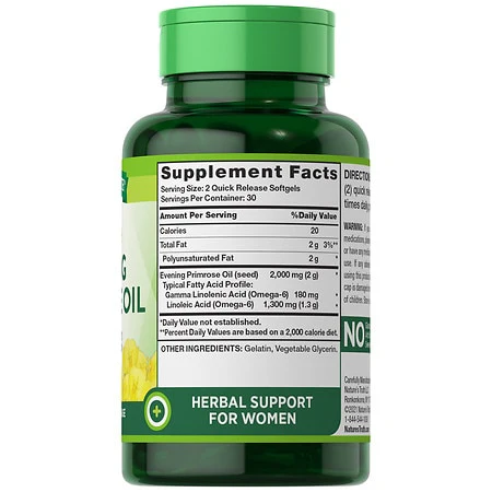 Nature's Truth Cold Pressed Evening Primrose Oil 1000mg 60 Softgels - Image 2