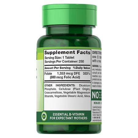 Nature's Truth Folic Acid 800 mcg 250 Tablets - Image 2