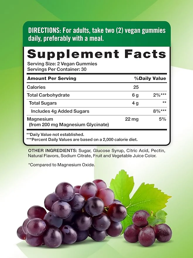 Nature's Truth Magnesium Glycinate 200mg Gummies 60ct - Image 2