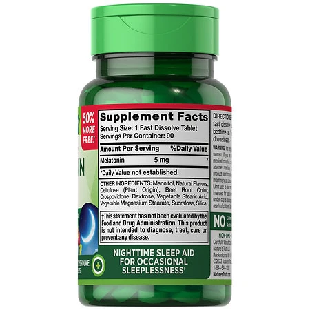 Nature'S Trueh Melatonin 5Mg 90 Fast Disolve Tablets - Image 2