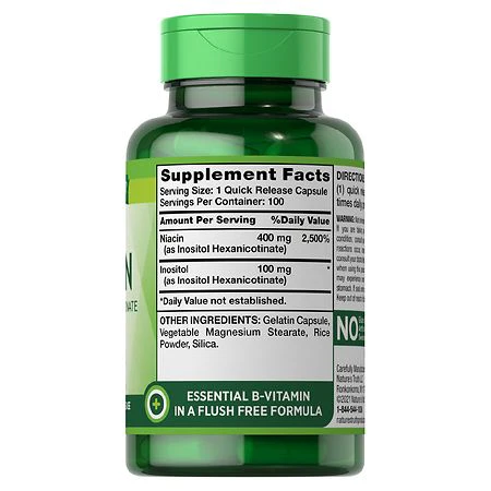 Nature's Truth Flush Free Niacin 500 mg 100 Capsules - Image 2