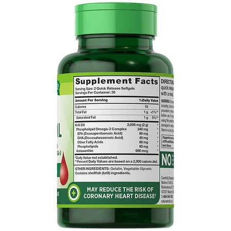 Nature's Truth Red Krill Oil 2,000 mg with Omega-3 60 Softgels - Image 2