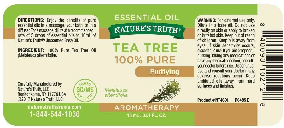 Nature's Truth Aromatherapy Tea Tree Essential Oil 15ml - Image 2
