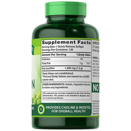 Nature's Truth Ultra Soya Lecithin 1,200 mg 120 Softgels - Image 2