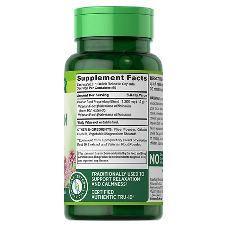 Nature's Truth Valerian Root 1,200 mg 90 Capsules - Image 2