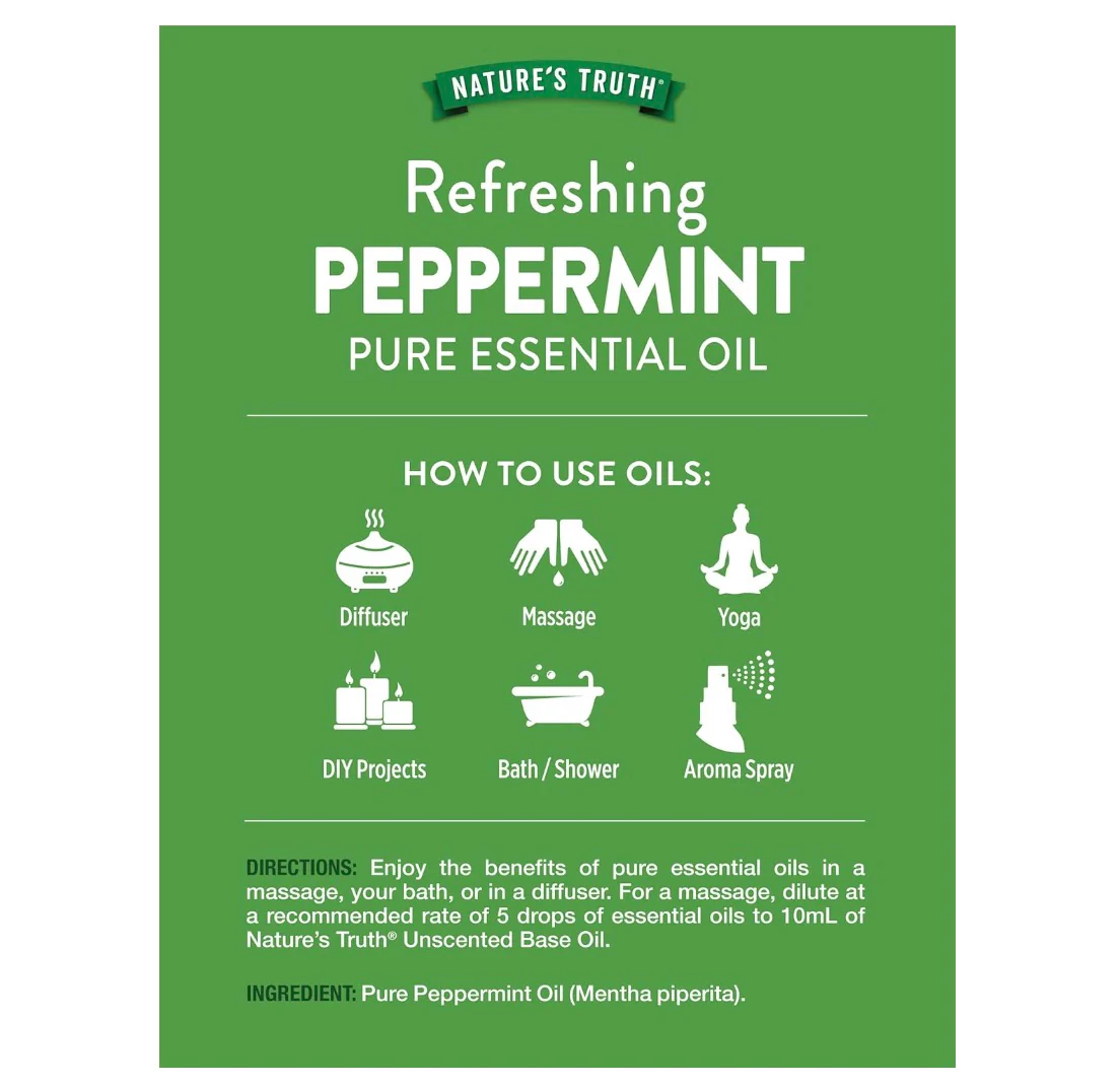 Nature's Truth, Pure Essential Oil, Refreshing Peppermint, 2 Oz - Image 2