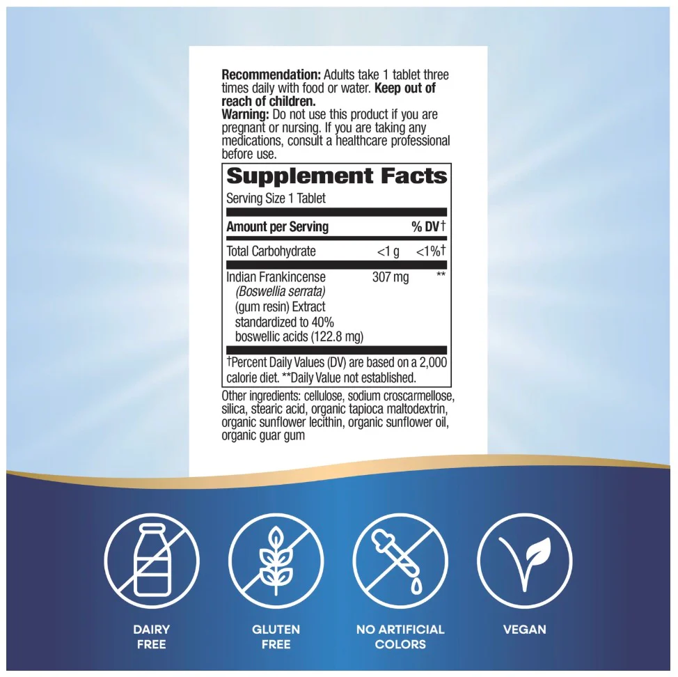 Nature's Way Boswellia 300 mg per Serving Size, 60 Tablets - Image 2