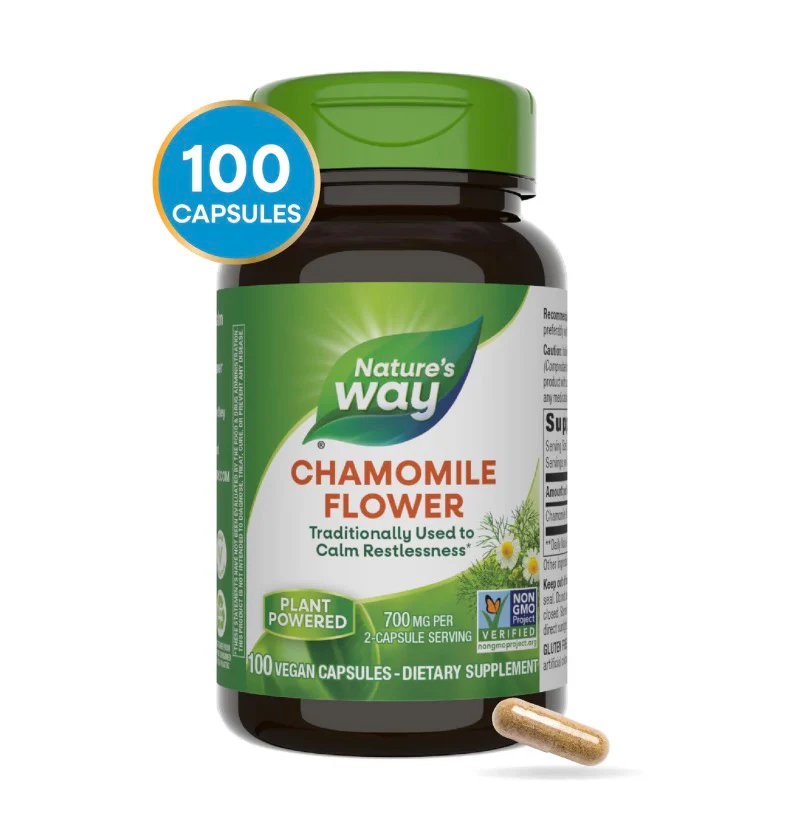 Nature's Way Chamomile Flower 700 mg per Serving Size, Vegetable Capsules