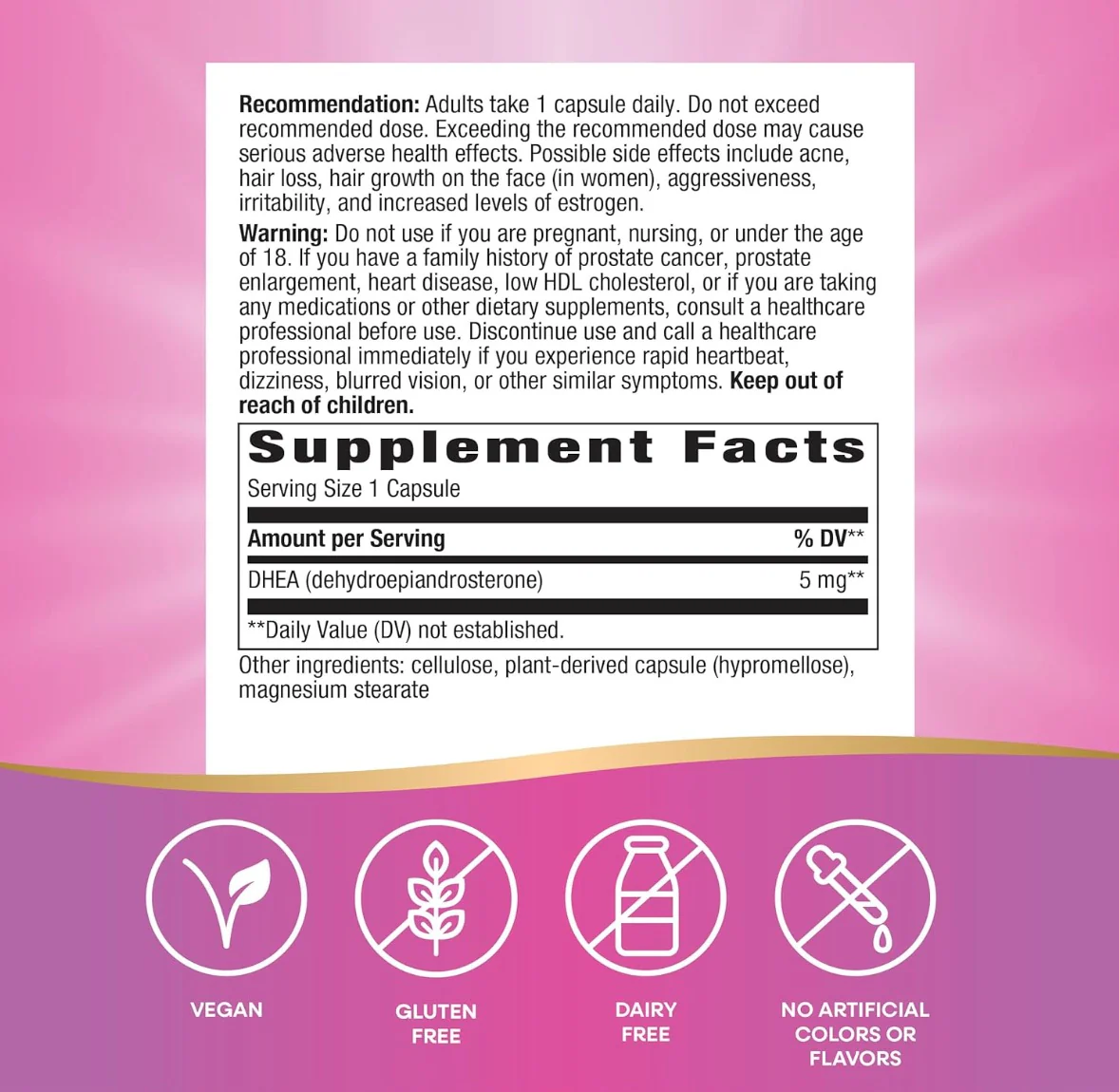 Nature's Way Youthful You DHEA 5 Mg, Supports Healthy Aging & Hormone Production, 60 Vegan Capsules - Image 2