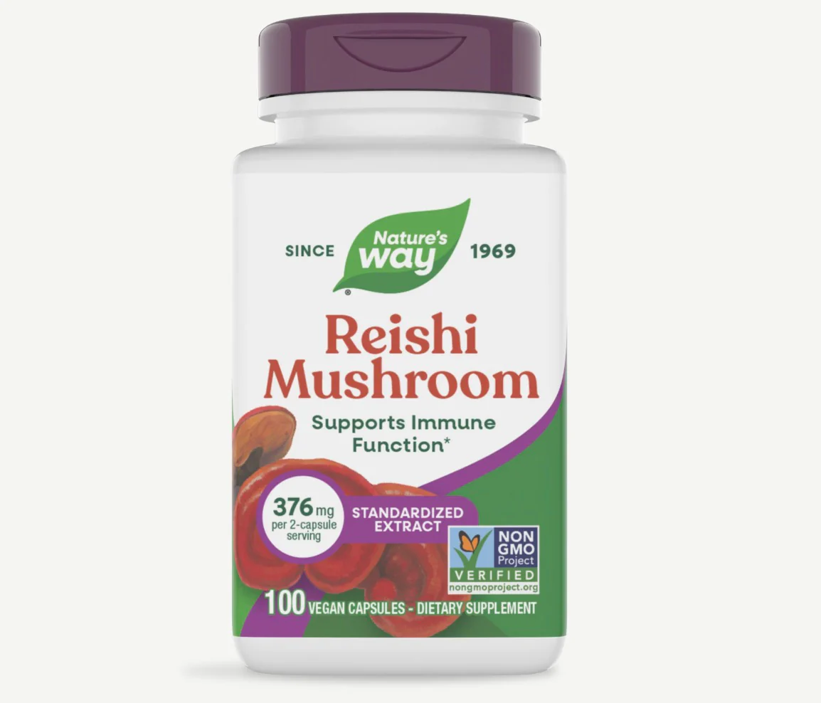 Nature's Way Reishi Mushroom 376 mg per Serving Size, 100 Vegan Capsules