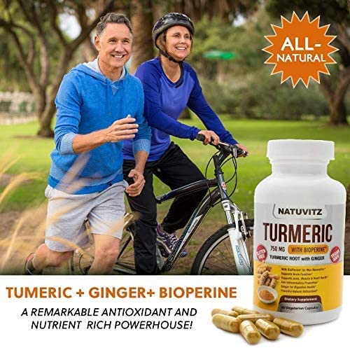 Natuvitz Turmeric 750mg With Bioperine Vegetarian Capsules - Image 2