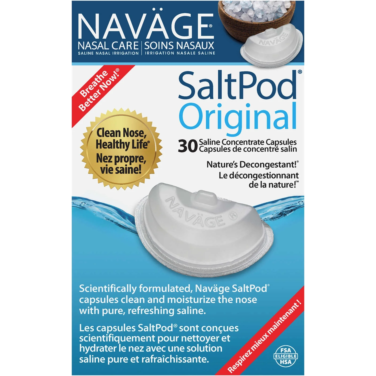 Navage, Nasal Care, Saline Nasal Irrigation, Saltpod Original, 30 Saline Concentrate Capsules - Image 6