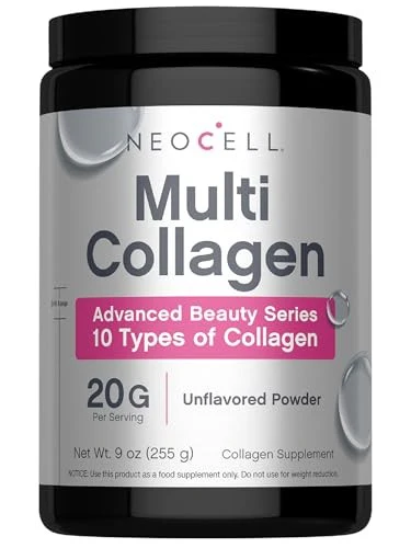 NeoCell Neo Cell Super Multi Collagen Peptides Powder 9 Oz 10 Types of Collagen Skin, Hair and Nails Beauty Supplement Unflavored Powder for Women