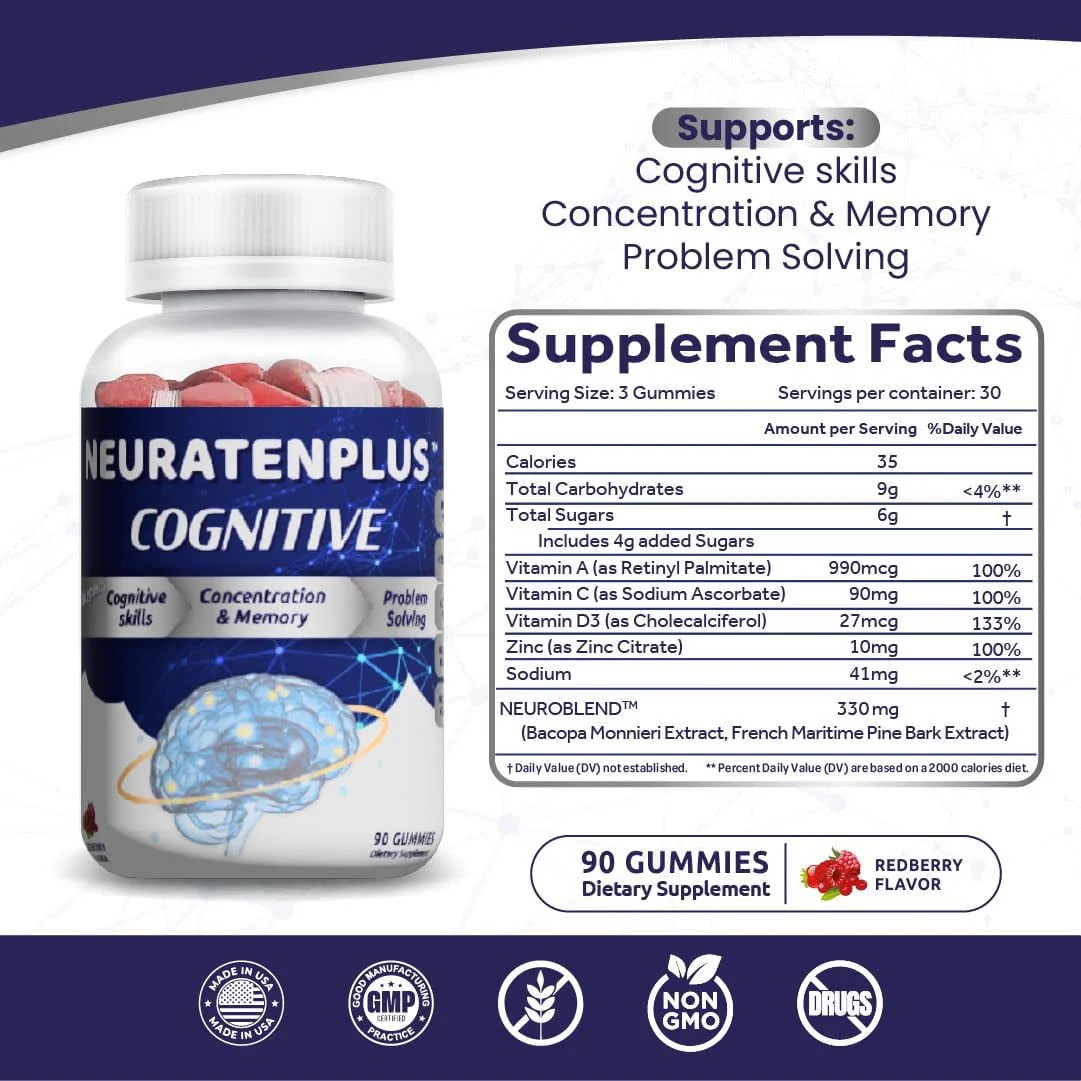 Neuratenplus Cognitive Gummies 90ct - Image 3