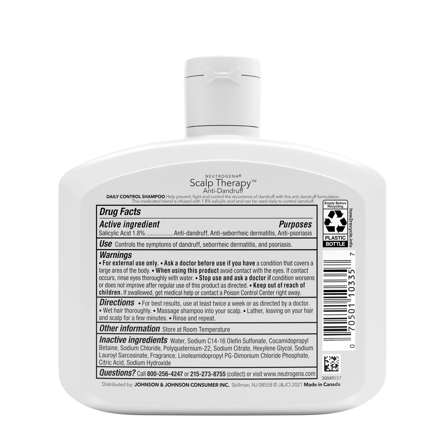Neutrogena Scalp Therapy Anti-Dandruff Shampoo Daily Control 12 oz - Image 9