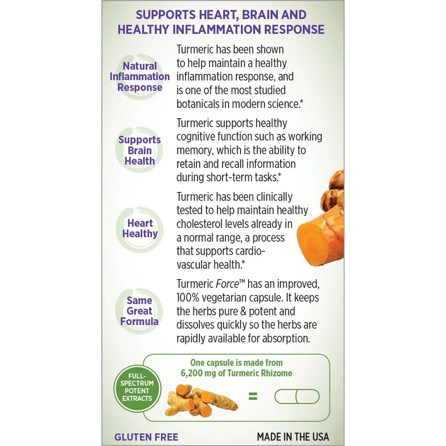 New Chapter Turmeric Force Turmeric Supplement ONE DAILY 30 Vegetable Capsules - Image 3