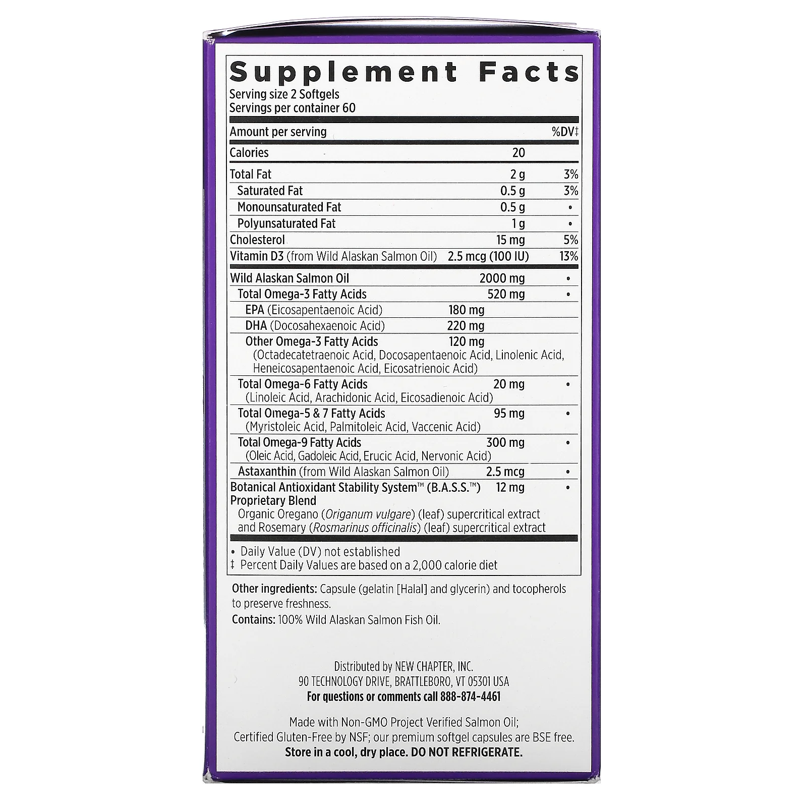 New Chapter Wholemega 1000 mg 120 Softgels - Image 2