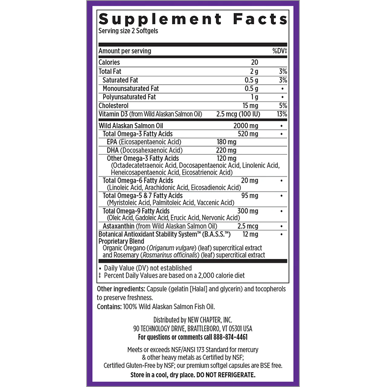 New Chapter Wholemega 1000 mg 30 Softgels - Image 2