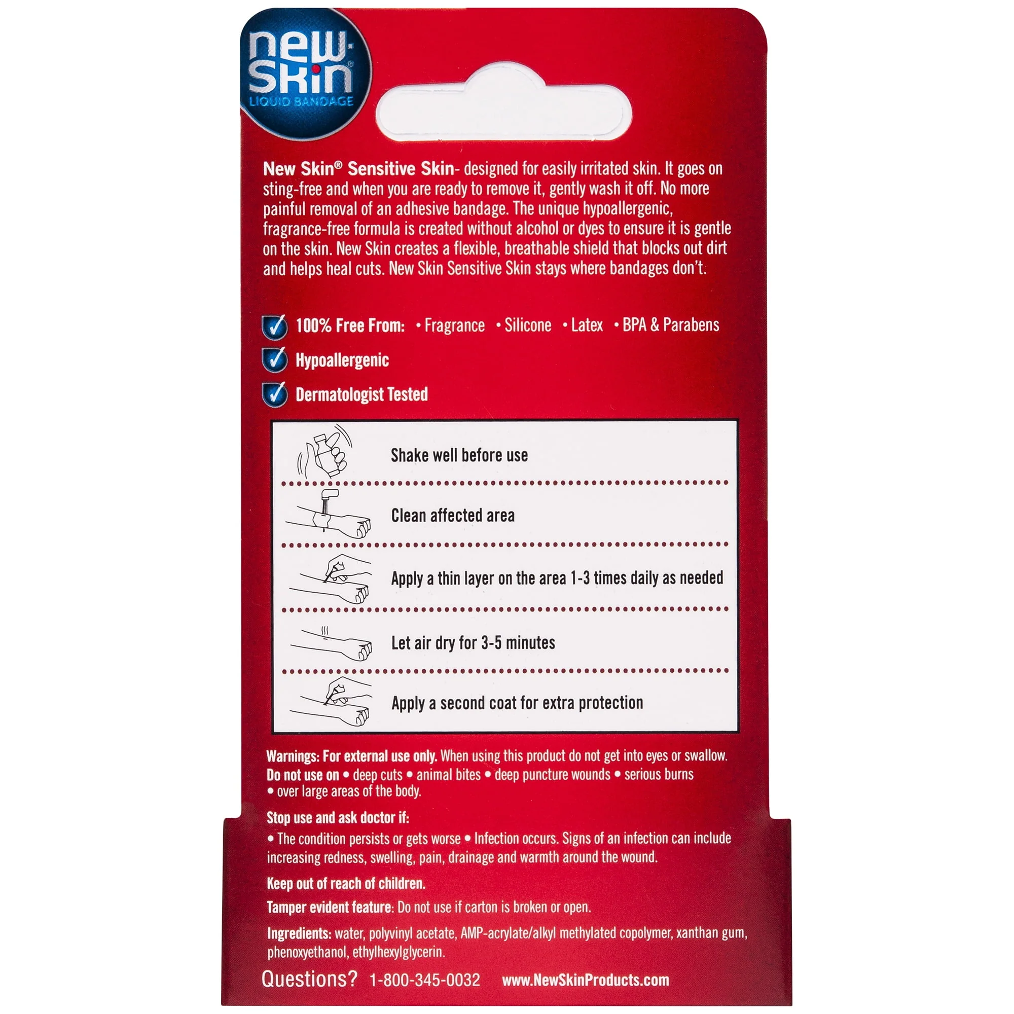 New Skin Sensitive Skin Hypoallergenic Liquid Bandage 0.3Oz - Image 3