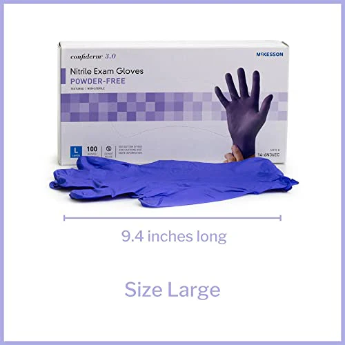Nitrile Exam Glove, Large, Blue, 100PK - Image 4