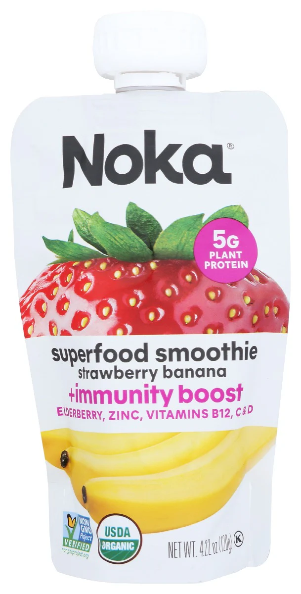 Noka, Organic Superfood Smoothie Strawberry Banana, 4.22 Oz