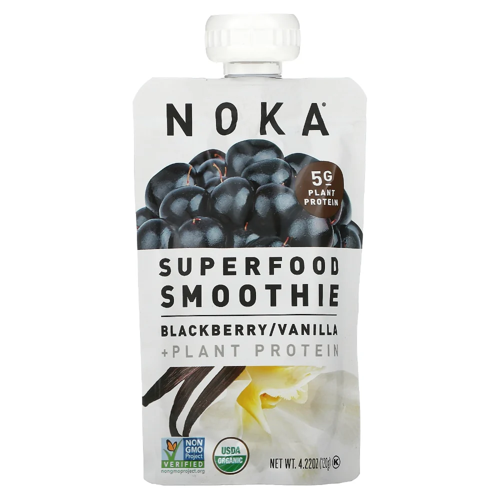 Noka, Superfood Smoothie + Prebiotic Fiber, Blackberry Vanilla, 4.22 Oz - Image 2