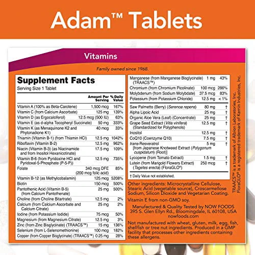 Now ADAM Men's Multiple Vitamin 60 Tablets - Image 2