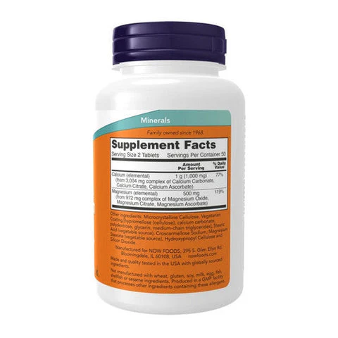 Now Calcium & Magnesium 2:1 Ratio 100 Tablets - Image 2