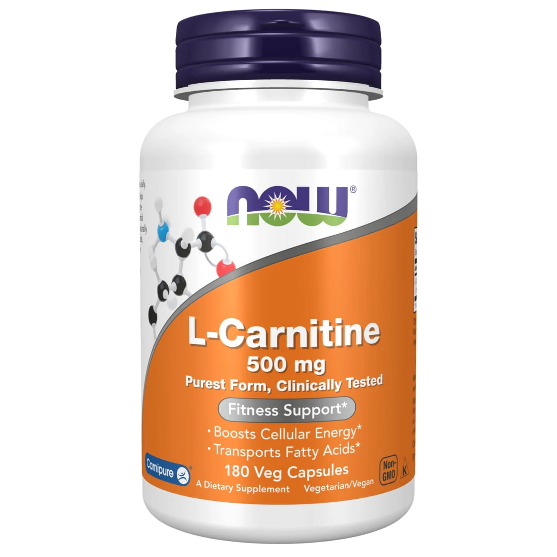 Now Carnitine 500mg 60 Vegetable Capsules