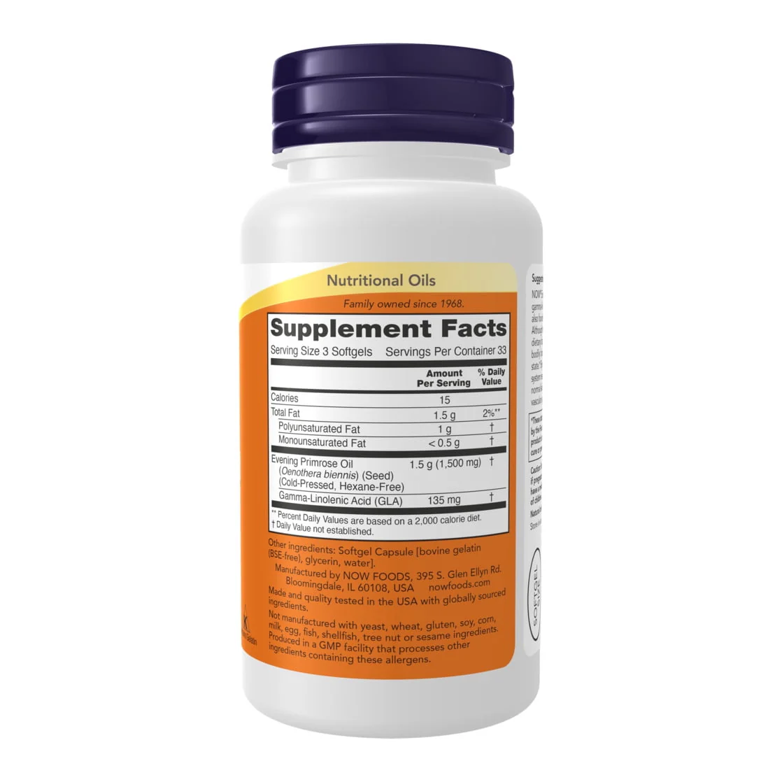Now Evening Primrose Oil 500 mg Softgels 100ct - Image 2