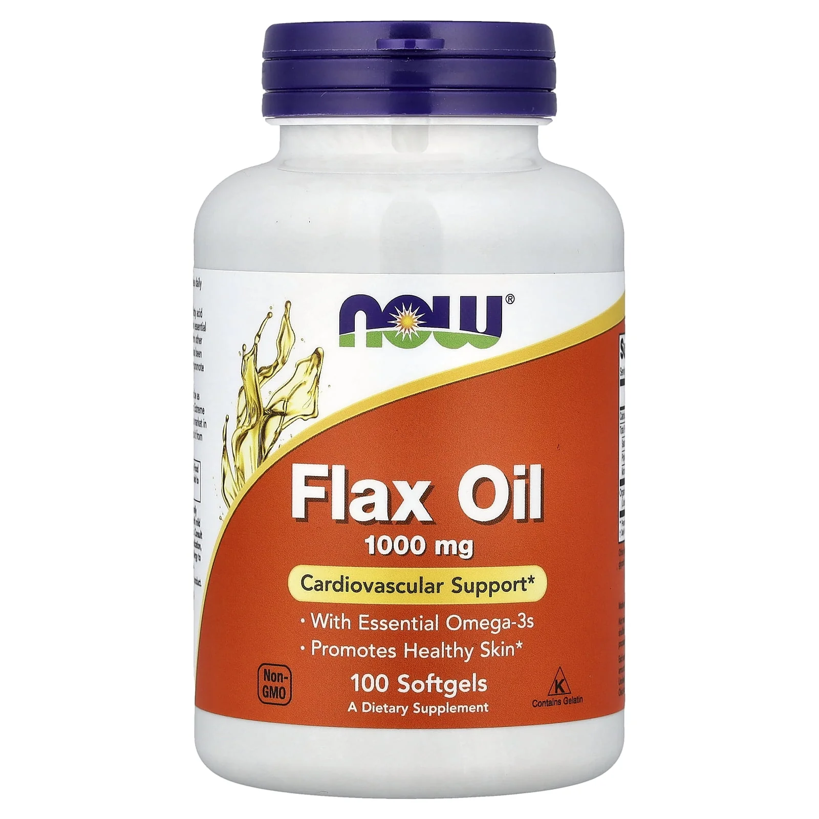 Now Flax Oil Organic 1000mg Softgels