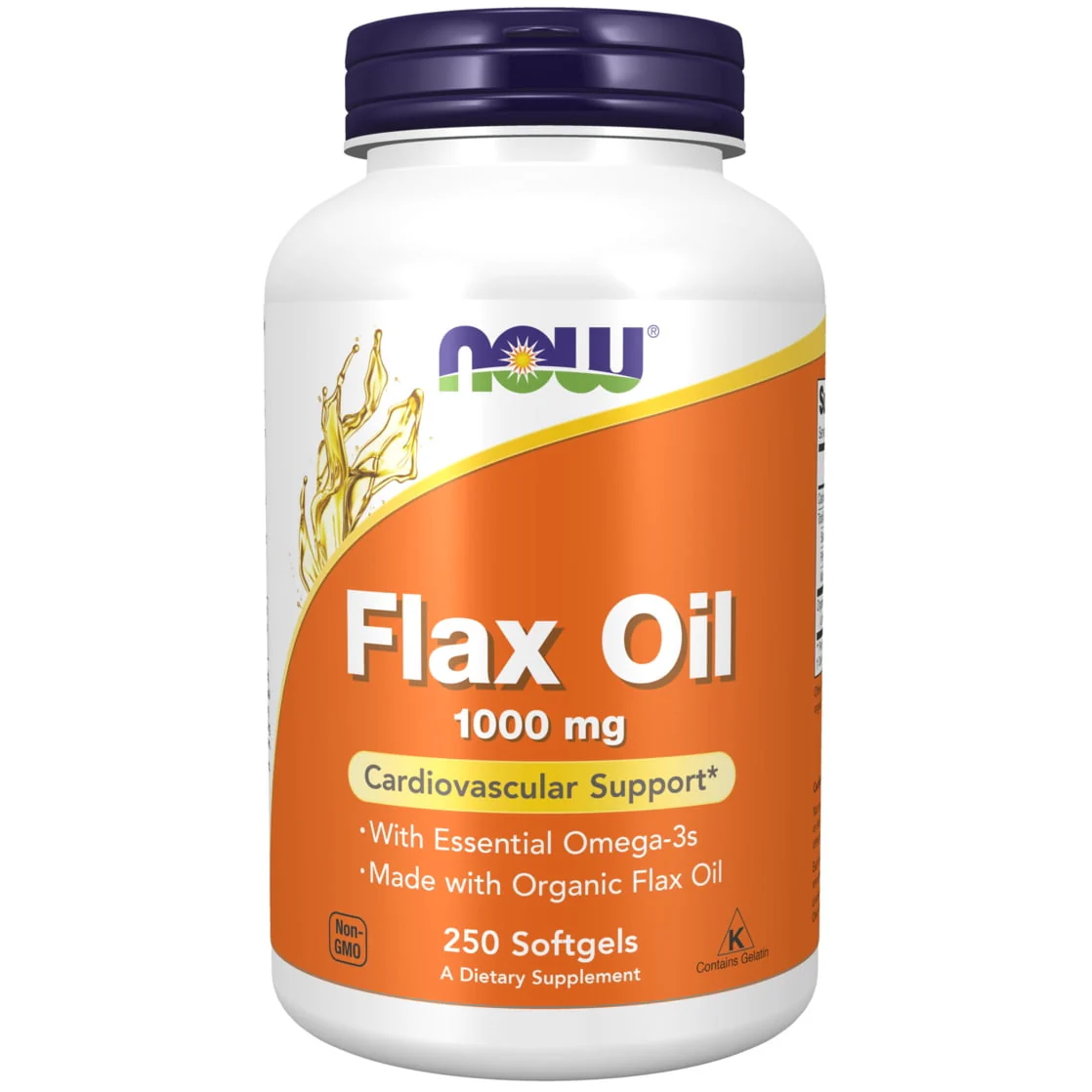 Now Flax Oil Organic 1000mg Softgels - Image 2