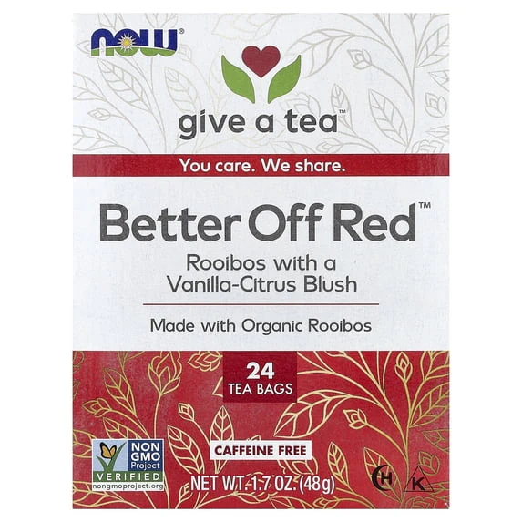 Now Foods Better Off Red Rooibos, 24 Tea Bags, Vanilla-Citrus
