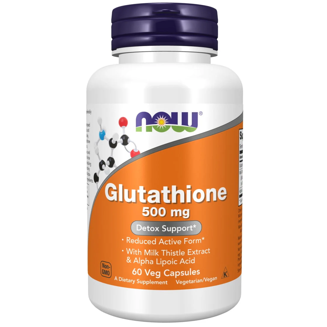 Now Glutathione 500 Mg, 60 Vegetable Capsules
