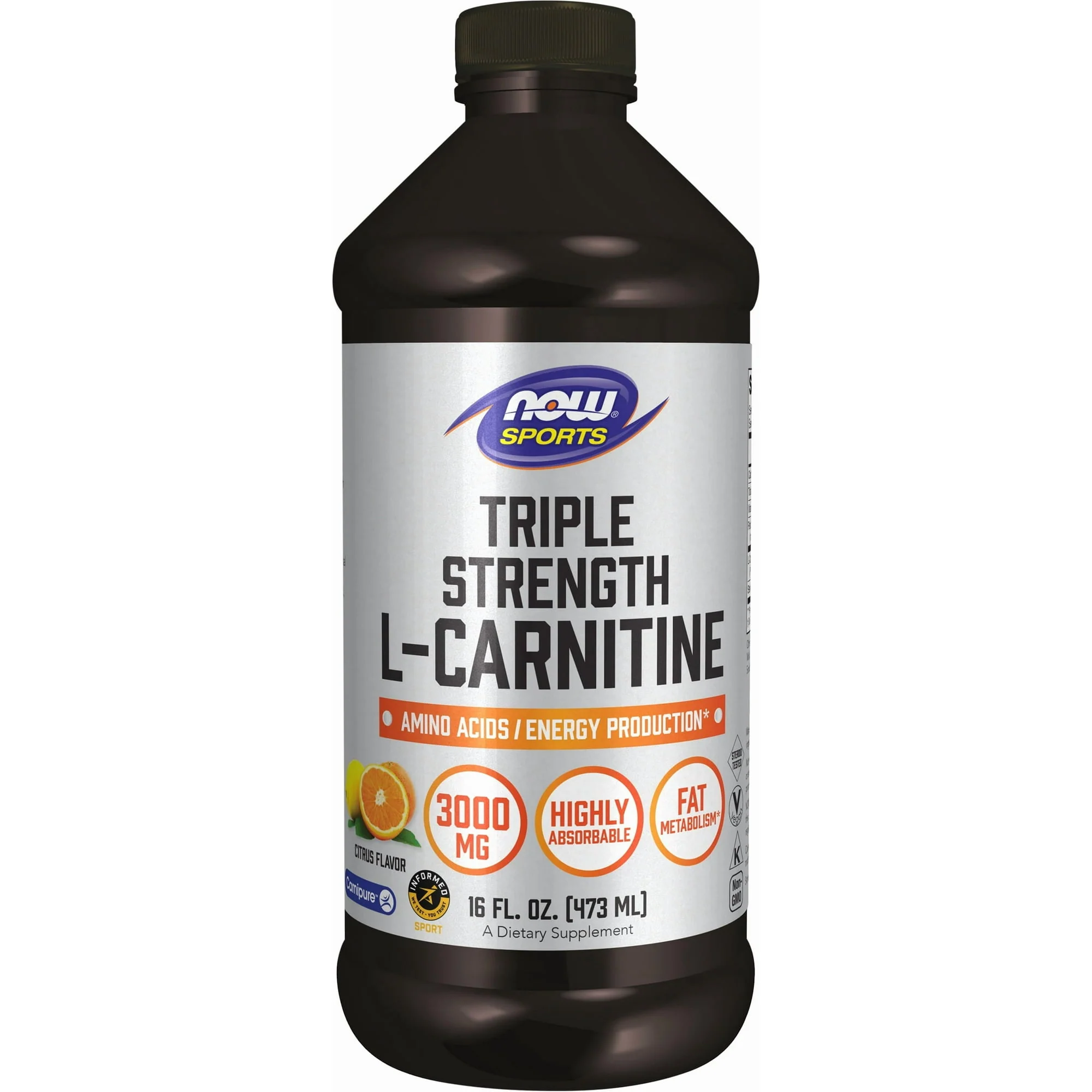 Now Foods L-Carnitine Liquid 3000mg, 16 Oz