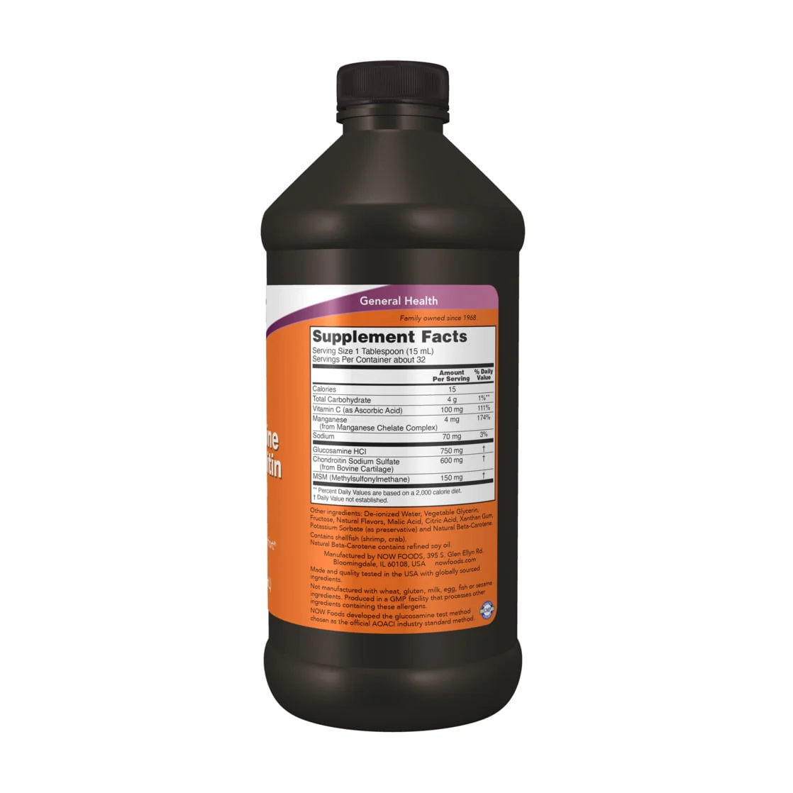 Now Liquid Glucosamine Chondroitin MSM 16Oz - Image 2