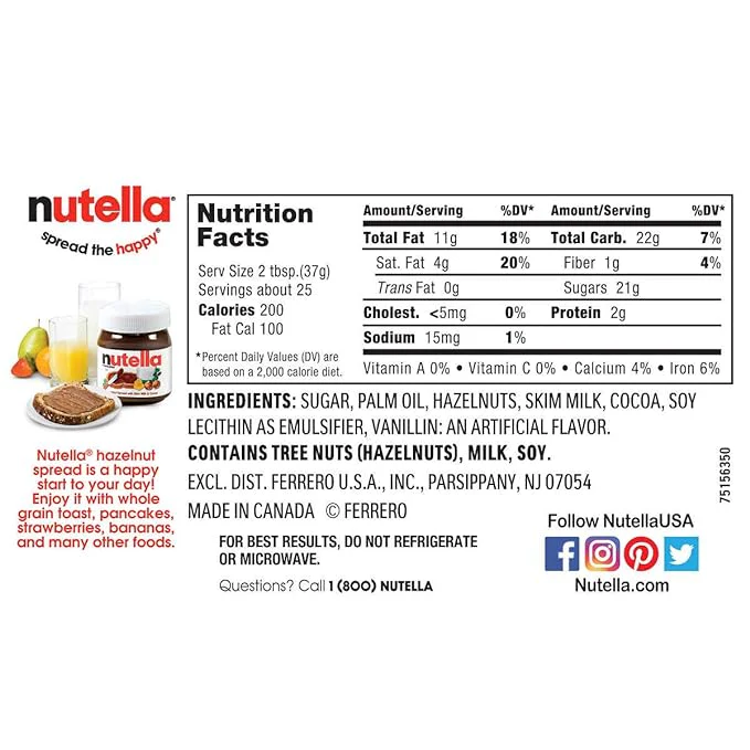 Nutella Ferrero Hazelnut Spread 33.5Oz - Image 2