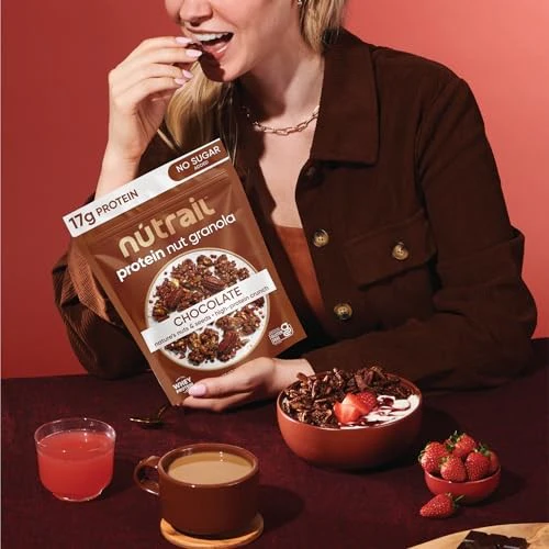 NuTrail 17g Protein Nut Granola Cereal, Chocolate No Sugar Added, 8 Oz. - Image 5