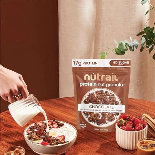 NuTrail 17g Protein Nut Granola Cereal, Chocolate No Sugar Added, 8 Oz. - Image 6