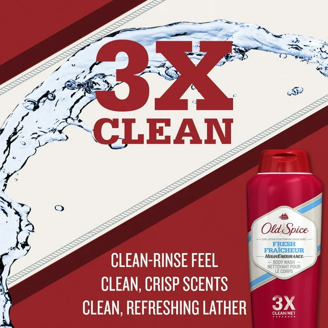 Old Spice High Endurance Body Wash Fresh Fraicheur 18Oz - Image 2