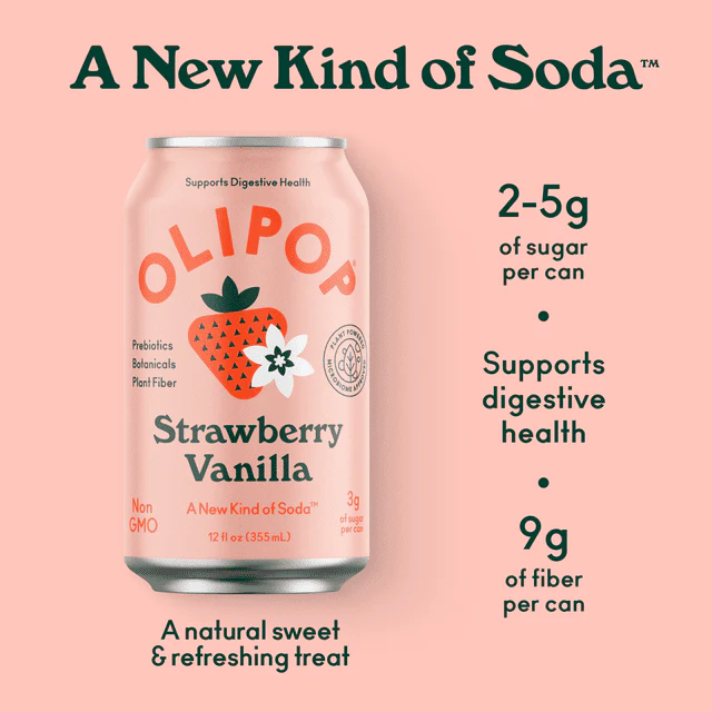 Olipop Strawberry Vanilla 12Oz - Image 2
