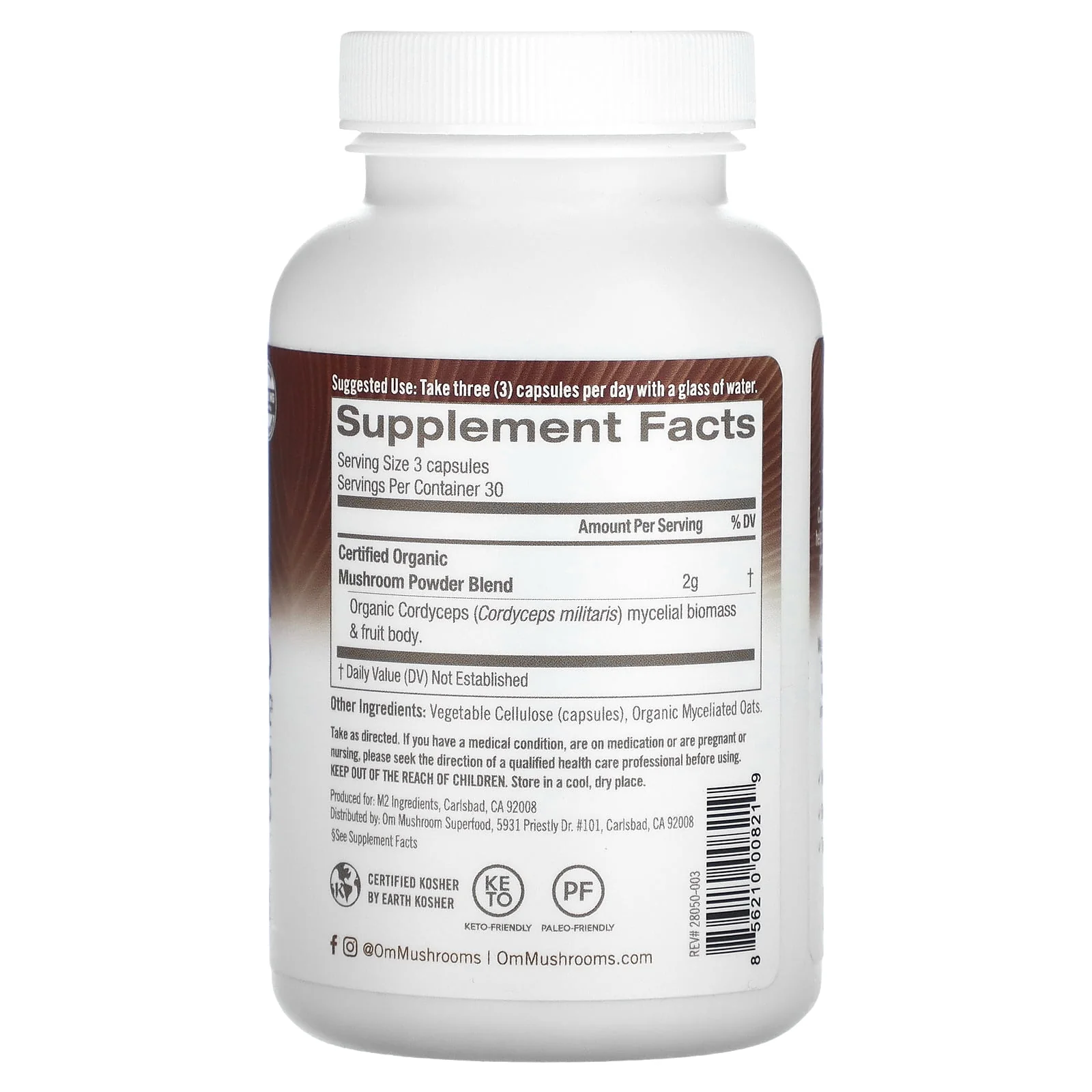 Om Cordyceps Capsules 90ct - Image 2