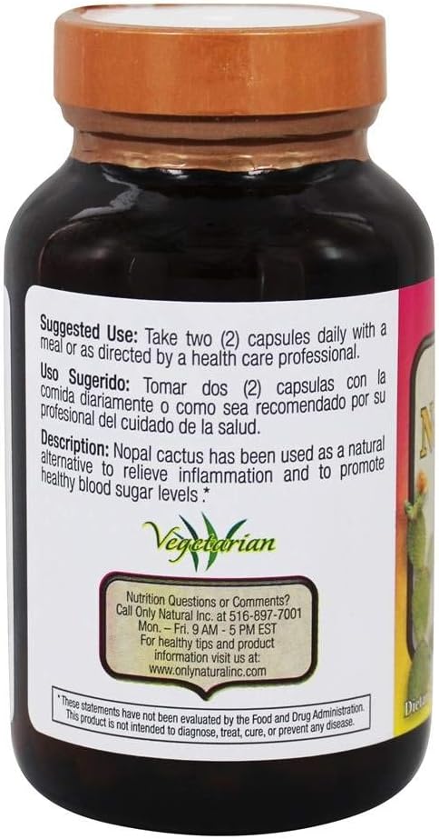 Only Natural Nopal Cactus 1000mg Capsules 90ct - Image 2